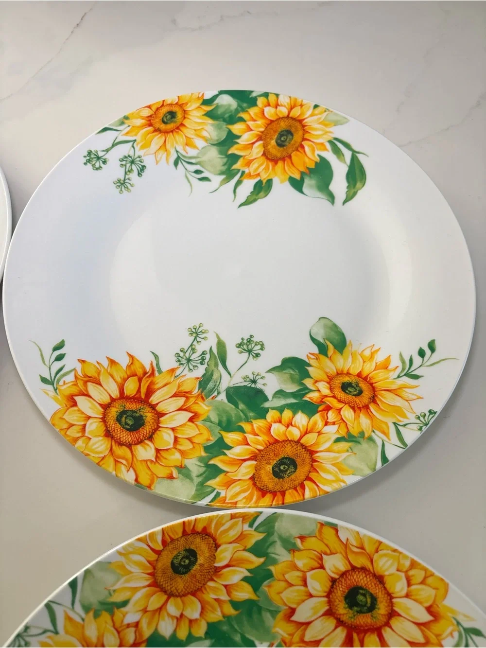 Royal Norfolk Set of 4 Sunflower Dinner Plates 10.5